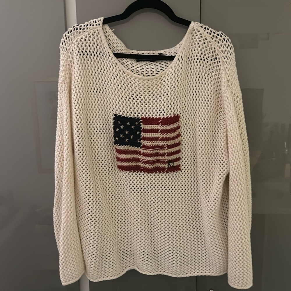 Ralph Lauren open stitch flag sweater